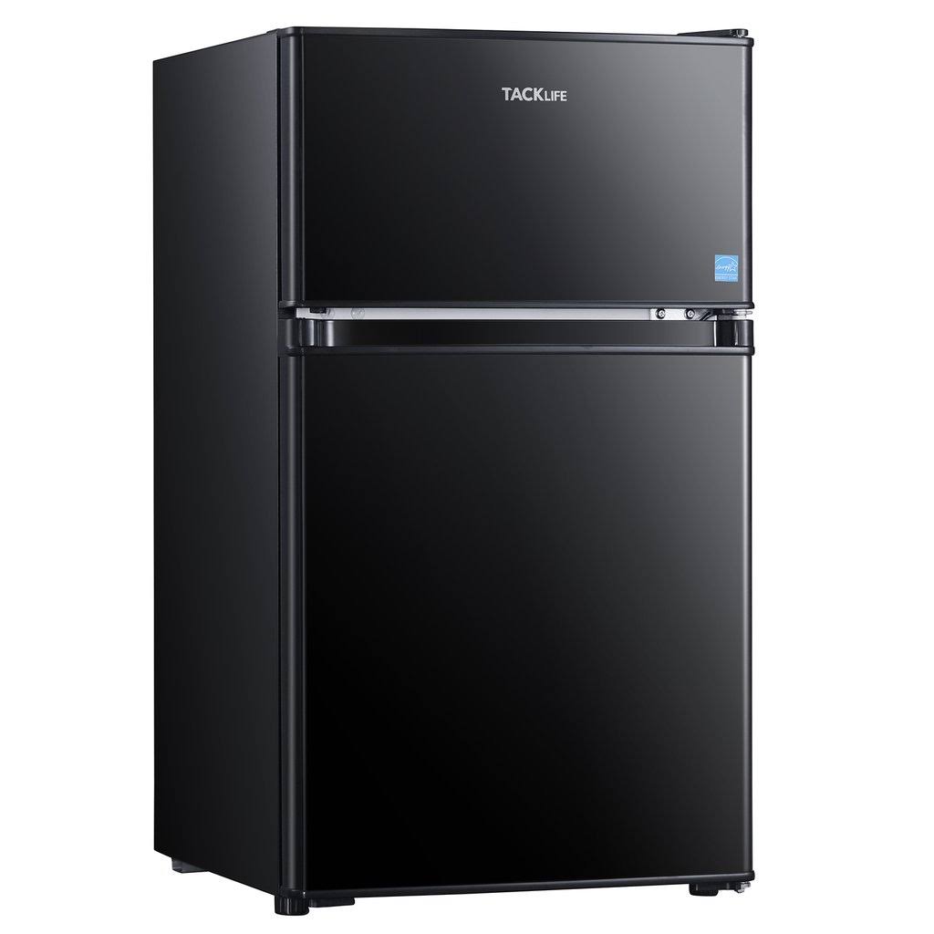Tacklife Mini Fridge with Freezer 3.1 Cu.ft, Compact Refrigerator 2 Door Low Noise, Energy Saving, LED INSIDE, Upright Fridge fo