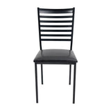 5 Piece Dining Table Set Kitchen 1 Table and 4 Upholstered Chairs Metal Frame Tempered Glass Top Black