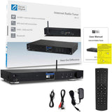 Ocean Digital WiFi Internet Component Radio Tuner (430 mm) WR10 FM/ Ethernet Bluetooth Receiver 2.4 Color Display with Digital Output to Connect Hi-Fi System -Black