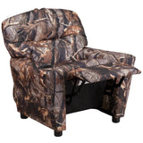 Emma and Oliver Camouflaged Fabric Kids Recliner with Cup Holder