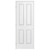 Masonite 28 in. x 80 in. 4-Panel Right-Handed Hollow-Core Smooth Primed Composite Single Prehung Interior DOOR, Primed White