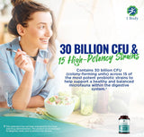 (2 bottles) 1 Body Probiotic 30 Billion CFU Supplement with Prebiotics with 120 Acid Resistant Vegan Capsules to Promote Gut Health & Support Immune System for Men and Women