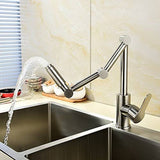 KunMai Stainless Steel Pot Filler Faucet Deck Mounted Kitchen Sink Faucet in BR