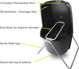 Spin Bin 60 Gal. Outdoor Compost Tumbler Rotating Garden Composter Bin (Black)