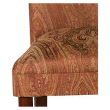 HomePop Parsons Red/Gold Damask Dining Chair