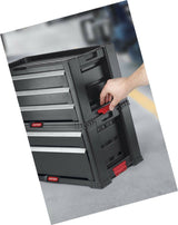 Keter 5 Drawer Modular Tool Storage, Plastic Resin Chest, Black