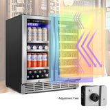 Tittla 30 Inch Wine Fridge, Dual Zone Wine and Beverage Refrigerator with 33 Bottle and 80 Can Wine Cooler Under Counter Freestanding