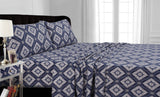 200-gsm Damask Printed Deep Pocket Flannel Sheet Set King