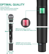 Wireless Microphone System, Phenyx Pro 8-Channel UHF Cordless Mic Set with Eight Handheld Mics, Fixed Frequency, All Metal Build, Long Range 260ft, Ideal for Karaoke,Church,Events (PTU-4000A)