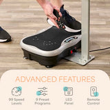Lifepro TrimLite Vibration Plate Exercise Machine with Handlebars ?C Whole Body Vibration Machine, Ideal Lymphatic Drainage Massager ?C 99 Speed Levels, Bluetooth Speaker, Resistance Bands & Remote