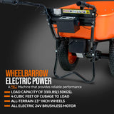 SuperHandy Wheelbarrow Utility Cart Electric 24V DC 330lbs Max Load Barrel Dump Material Debris Hauler (Amazon Exclusive)