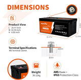 Ampere Time 12V 400Ah Deep Cycle LiFePO4 Battery Pack, with Built-in 250A BMS, Longer Runtime with 5.12kWh, 4000+ Cycle, Perfect for Solar System, RV, Backup Power, Off-Grid and Marine Applications. Pack of 2