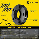 YHTAUTO 5×120 Hub Centric Wheel Spacers 1 Compatible with 1991-2011 BMW 1/3/5/6/7/8/M3/M5/M6/Z3/Z4/Z8 Series Tire Spacers M12x1.5 Studs, 72.56mm Hub Bore 5 Lug 2PCS Black