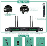 Wireless Microphone System, Phenyx Pro 8-Channel UHF Cordless Mic Set with Eight Handheld Mics, Fixed Frequency, All Metal Build, Long Range 260ft, Ideal for Karaoke,Church,Events (PTU-4000A)