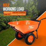 SuperHandy Wheelbarrow Utility Cart Electric 24V DC 330lbs Max Load Barrel Dump Material Debris Hauler (Amazon Exclusive)