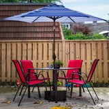 Abba Patio 9-Feet Patio Umbrella Outdoor Market Table Umbrella with Push Button Tilt and Crank, Turquoise Striped