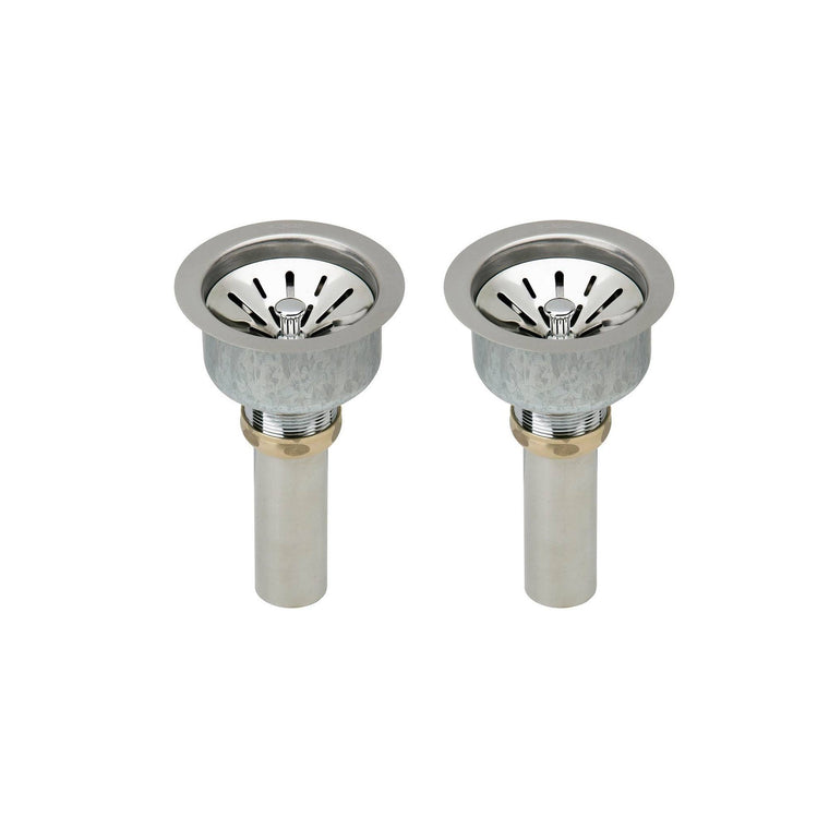 Elkay LK99 Deluxe 3.5×22 Drain Type 304 Stainless Steel Rubber STRAINER Basket (2 Pack)