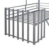 Harper & Bright Designs Kids House Beds Low Loft Bed Frame with Roof, Window, Guardrail and Ladder, Metal Twin Size Loft Bed for Kids Teens Girls Boys (Twin, White)