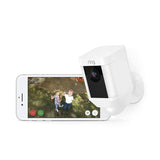 Ring Spotlight Cam Battery with Solar Panel Bundle 1-Pack White