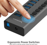 Sabrent 16-Port USB 3.0 Data HUB and Charger with Individual switches [90 Watts] (HB-PU16)