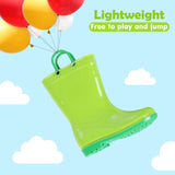 Litfun Toddler Kids Rain Boots for Boys Girls, Size 8 Toddler, Green