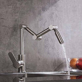 KunMai Stainless Steel Pot Filler Faucet Deck Mounted Kitchen Sink Faucet in BR