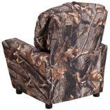 Emma and Oliver Camouflaged Fabric Kids Recliner with Cup Holder