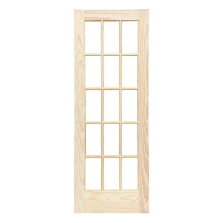 ReliaBilt 36-in x 80-in Clear Clear Glass Unfinished Pine Wood Interior French Door | Rad 627-36