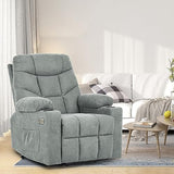YITAHOME Power Lift Recliner Chair, Modern Fabric Recliner Chair with Massage and Heat, Spacious Seat, USB Ports, Cup Holders, Remote Control, Suitable for Living Room Dark Grey2