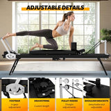 Foldable Pilates Reformer for Home Use, Portable Pilates Machine Reformer with Adjustable Resistance, Springs and Cords, Compact, Lightweight, Perfect for Home Gym, Maximum Load 400 LBS