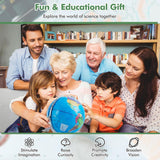 COSTWAY Illuminated World Globe, 13?? Desktop Geographic Globe w/LED Light & Easy-to-Read Clear Map for Students, 720?? Rotation Decorative Globe, Educational Interactive Globe for School, Classroom