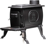 US Stove US1269E 900 Sq. Ft. Log Wood Cast Iron Stove, Black