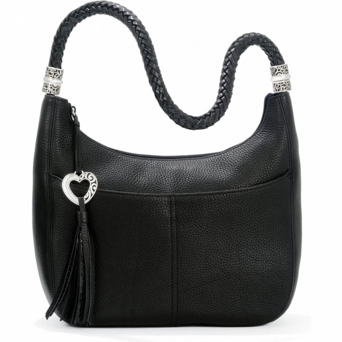 Brighton Barbados Ziptop Hobo -Black