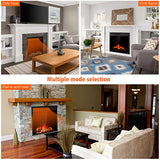 Tangkula 22.5 Inch Electric Fireplace Insert, Freestanding & Recessed Electric Fireplace Heater with Remote Control, Adjustable Heater, 7 Log Hearth Flame Settings for Home Room Indoor (22.5)