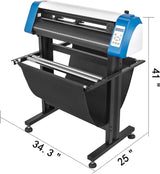 Office Products VEVOR Vinyl Cutter 53 Inch Plotter Machine Automatic Paper Feed Vinyl Cutter Plotter Speed Adjustable Sign Cutting with Floor Stand Signmaster Software