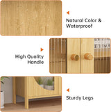 QCAI Sideboard Cabinet,Buffet Cabinet with Storage, Accent Storage Cabinet with Glass Doors, Cupboard Console Table for Living Room, Hallway, Dining Room, Entryway, 31.5X 15.7X 31.5 Inches