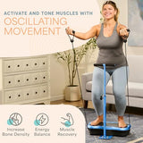 Lifepro TrimLite Vibration Plate Exercise Machine with Handlebars ?C Whole Body Vibration Machine, Ideal Lymphatic Drainage Massager ?C 99 Speed Levels, Bluetooth Speaker, Resistance Bands & Remote