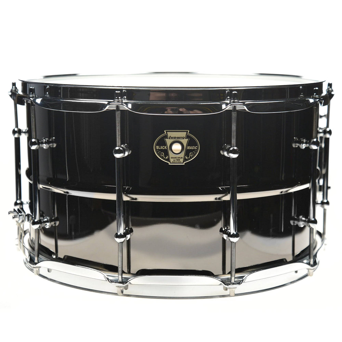 Ludwig 8x14x22 Black Magic Brass Snare Drum with Chrome Hardware